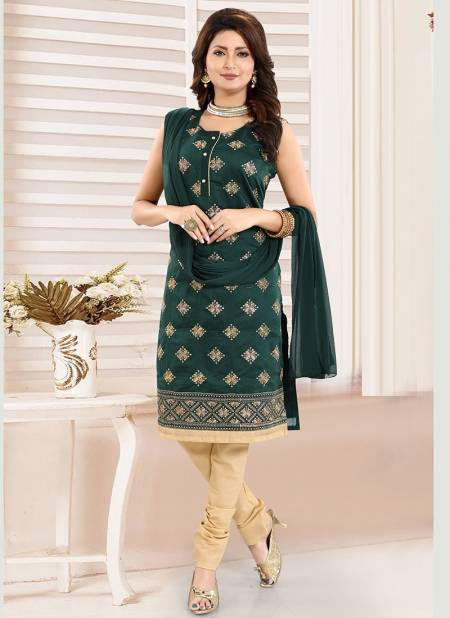 BOTTELE GREEN Colour N F CHURIDAR 09 Stylish Casual Wear Designer Worked Readymade Salwar Suit Collection N F C 277 BOTTELE GREEN